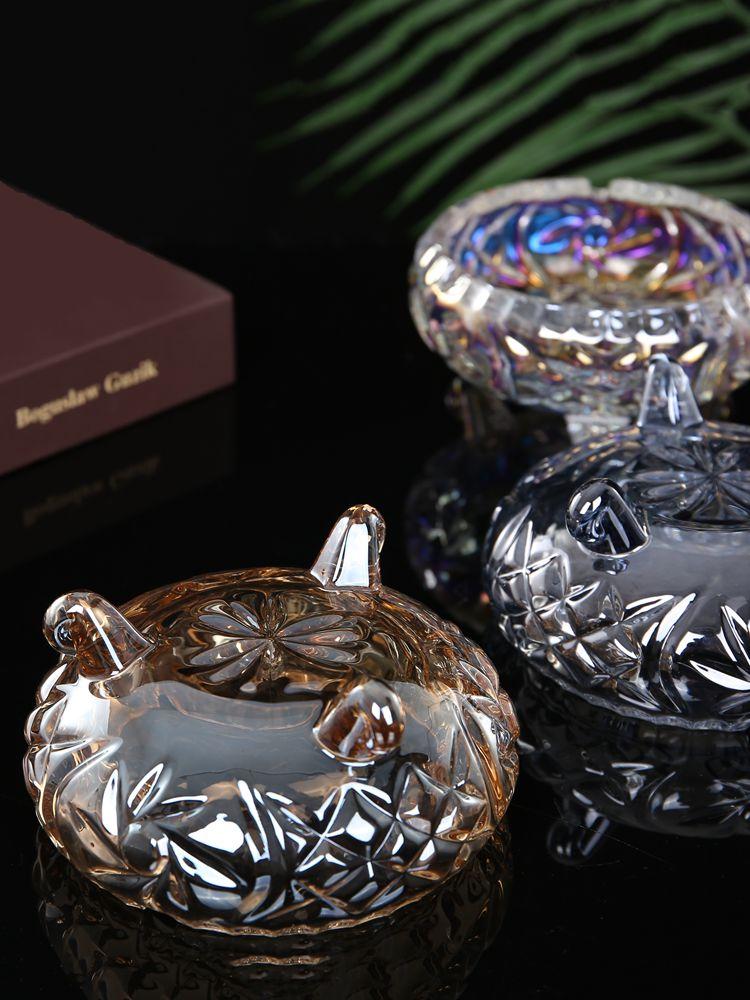 Home Crystal Glass Ashtray Fashionable and Creative Personality Living Room, Bedroom Coffee Table Office Ashtray