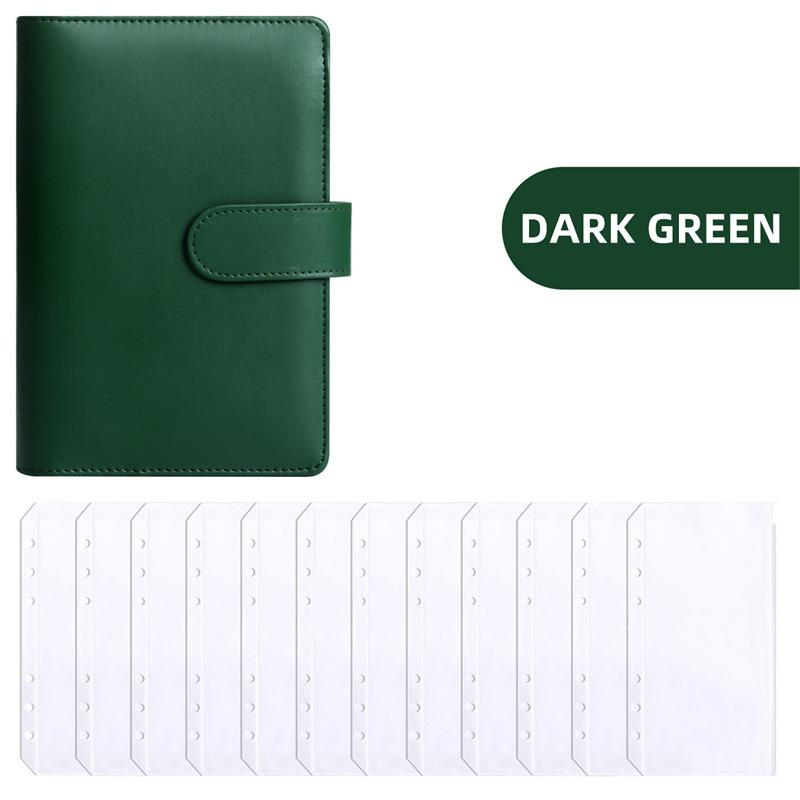 PU Leather Budget Binder With Cash Envelopes Pockets Zip Small French Budget Pouch Binder For Saving Money A6 Planner Organizer