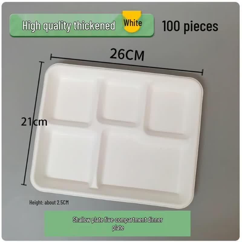 Shengbi Lai Divided Wheat Straw Disposable Plates (100 Count) белый