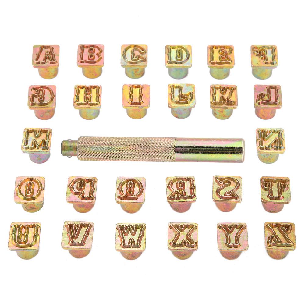 13mm Metal Stamp Punch Set Vintage Design Alphabet 26 Letters Die Tool Craft