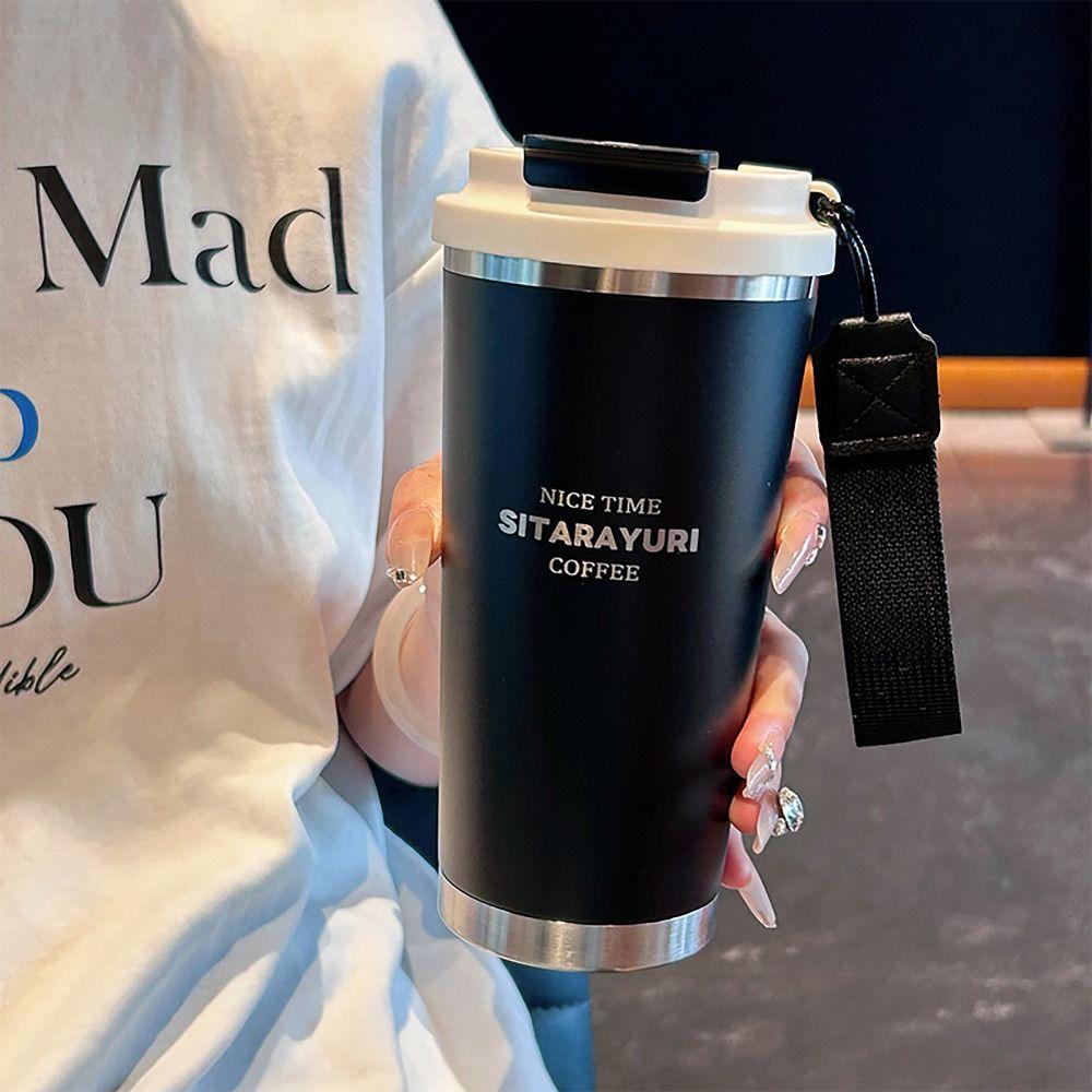 

Бутылка для горячей и холодной воды 450 мл, герметичная чашка-соломинка, зимняя термокружка для школы, офиса, улицы bottle only-black