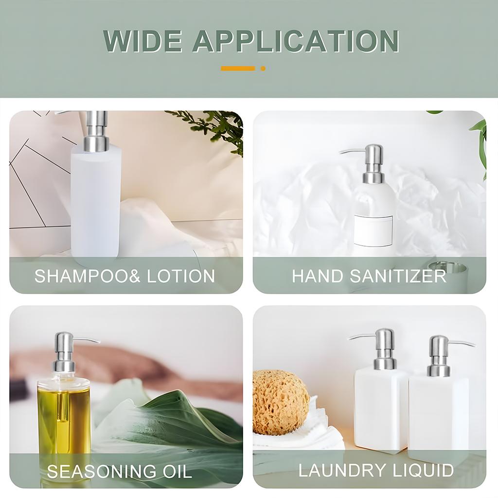 Leeseph Soap Dispenser Pump Head, 304 Stainless Steel Brushed Finish Pump Head 2.5cm Neck Size, Replacement for Kitchen Bathroom