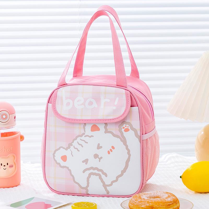 Double-Layer Insulated Cartoon Lunch Bag - Large Capacity Thickened Picnic Handbag for Students розовый 1230₽