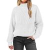 Solid color pullover turtleneck sweater top long sleeve sweater for women