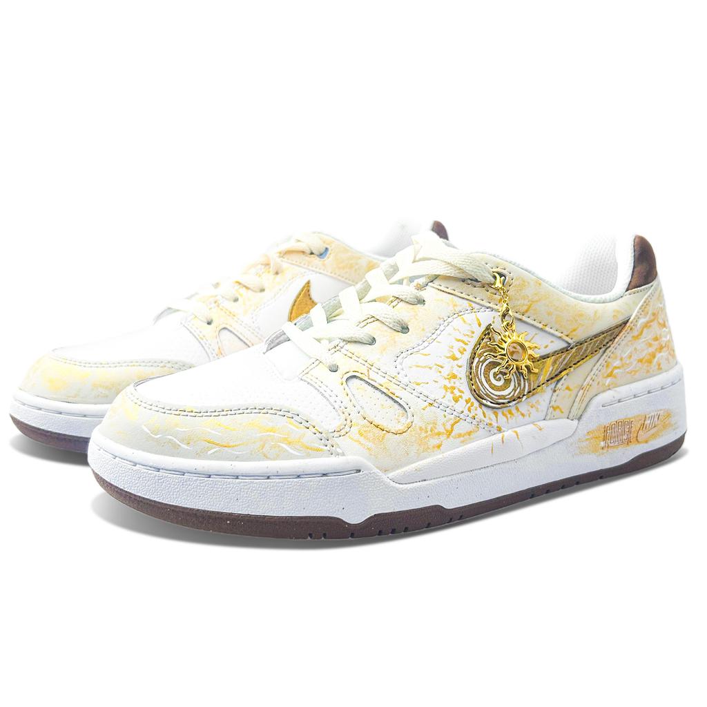 Nike Full Force Abrasion Resistant Breathable Low top Skateboard Shoes Men's Gold HJ3485-121(Team1702-)