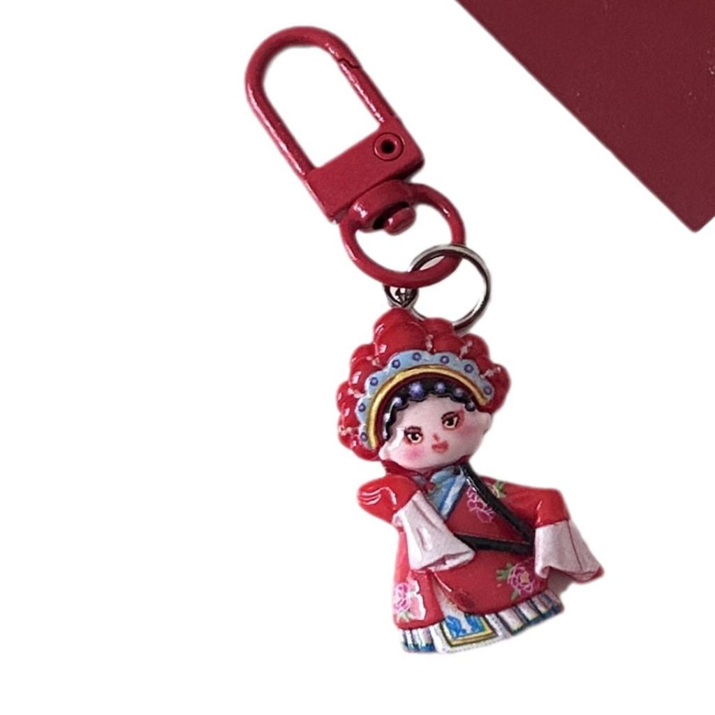 Guochao Chinese Opera Character Keychain: Trendy Cartoon Accessories Pendant for Couples & Besties