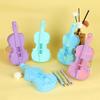 Zipper Closure Violin Stationery Bag High Appearance Level Silicone Zipper Pencil Bag  School Use
