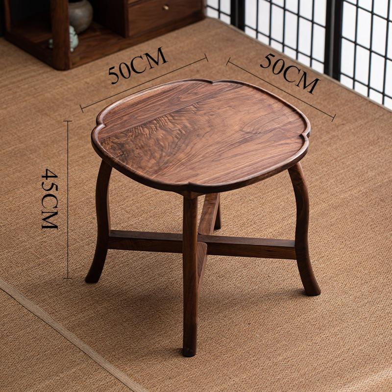Walnut Wood Coffee Table Retro Folding Portable Circular Tea Table Small Luxury End Tables Home Living Room Desk Furnitures