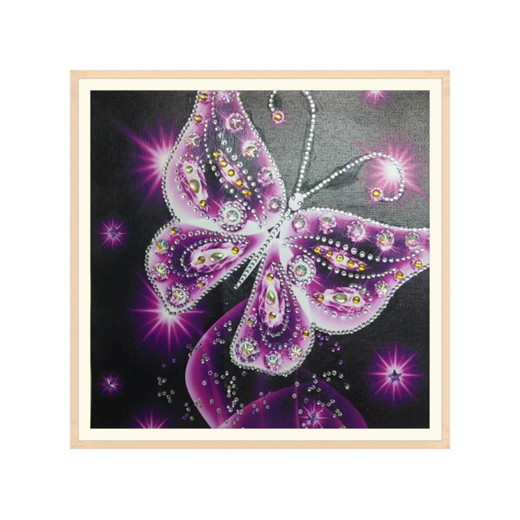 Diamond Painting Partial Special Drill DIY Sparkle Butterfly Picture Pink