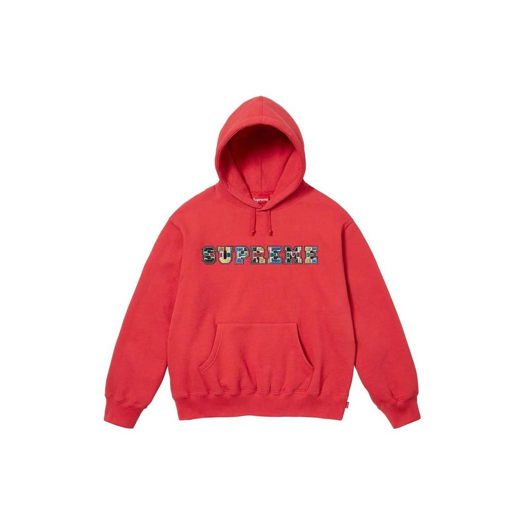 Supreme Collegiate Patchwork Leather Hooded Sweatshirt (Unisex) Sweatshirts SUP FW23 084