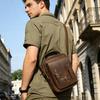 Genuine Leather Men's Shoulder Bag Trendy Retro Fashion Crossbody Crazy Horse Outdoor Travel