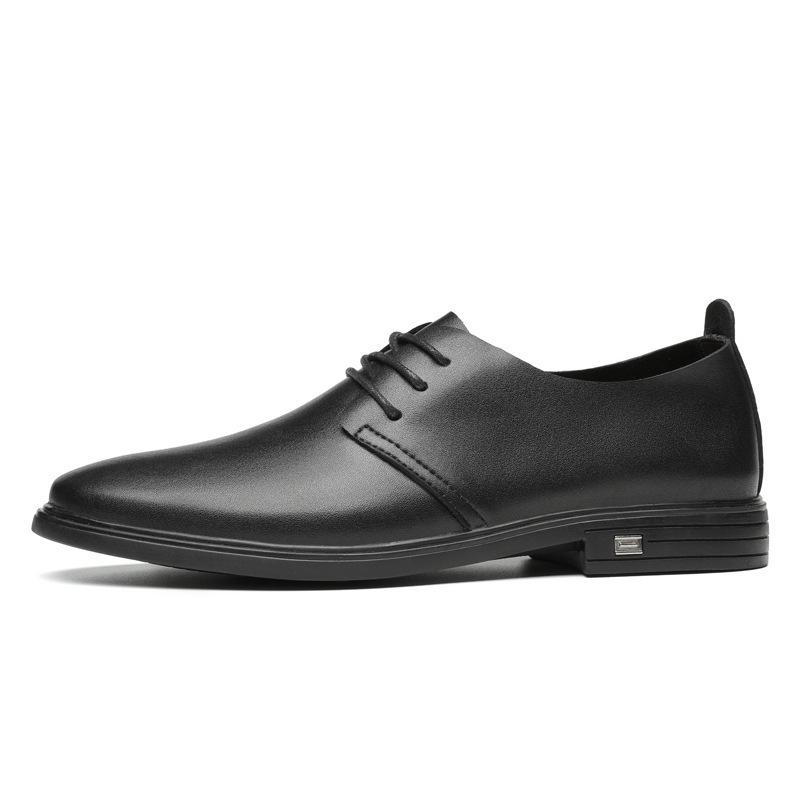 

Мужские повседневные туфли из двухслойной коровьей кожи с круглым носком, на шнуровке спереди, дышащие, на низком каблуке, деловые формальные мужские туфли 45