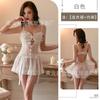 Sexy pajamas Sexy small breasts Mesh perspective suspender nightdress backless bead chain dress home nightdress