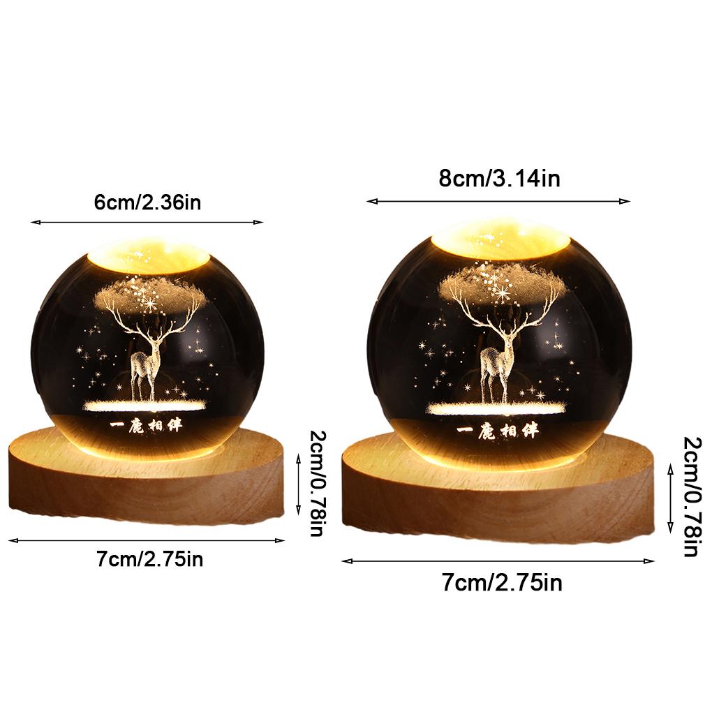 LED Night Light With Exquisite Craft And Smooth Line Bedroom Decor Ball Night Light Bedside Light