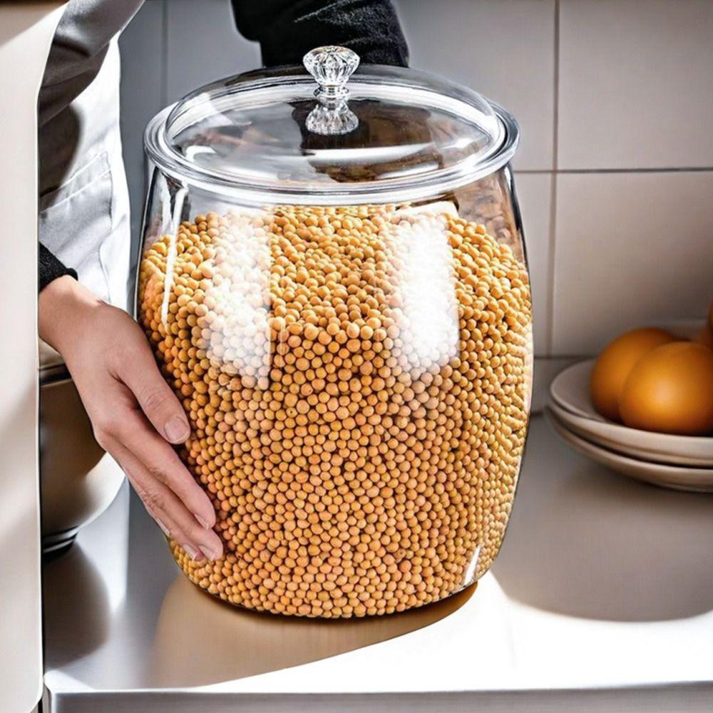 Moisture-Proof Canister Jar Wide Mouth Rice Storage Bucket Durable Sealed Can  Kitchen