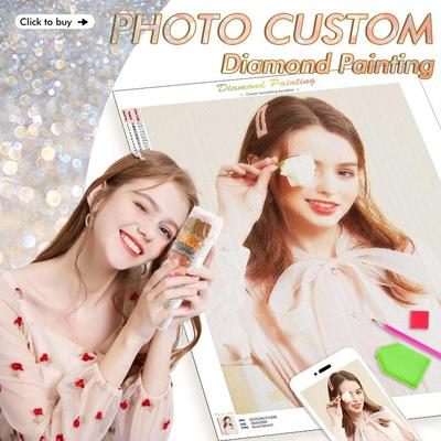 Fotografie personalizată pictură cu diamant vânzare cusătură imagine complet rotund foraj stras bricolaj diamant mozaic broderie cadou