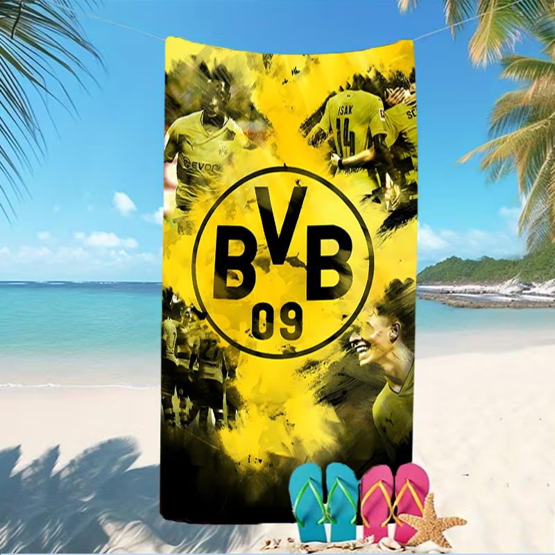 Beach Towel with Borussia Dortmund Pattern - Soft,absorbent,machine Washable Lightweight&Modern,swimming,Travel Essentials