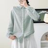 Women's Japanese Style Floral Long Sleeve Gauze Shirt - Spring/Autumn 2026