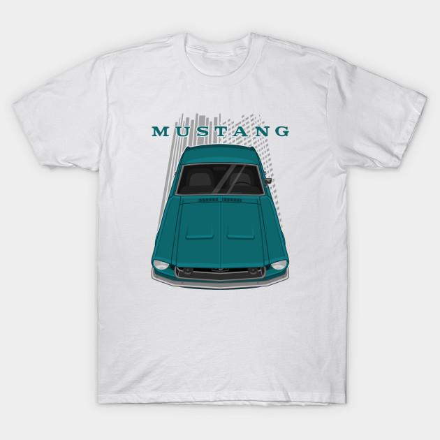 

Men Black Print T-shirt Ford Mustang Fastback 1968 - Aqua No-Cut Transfer Paper Print Cotton Tshirt L білий