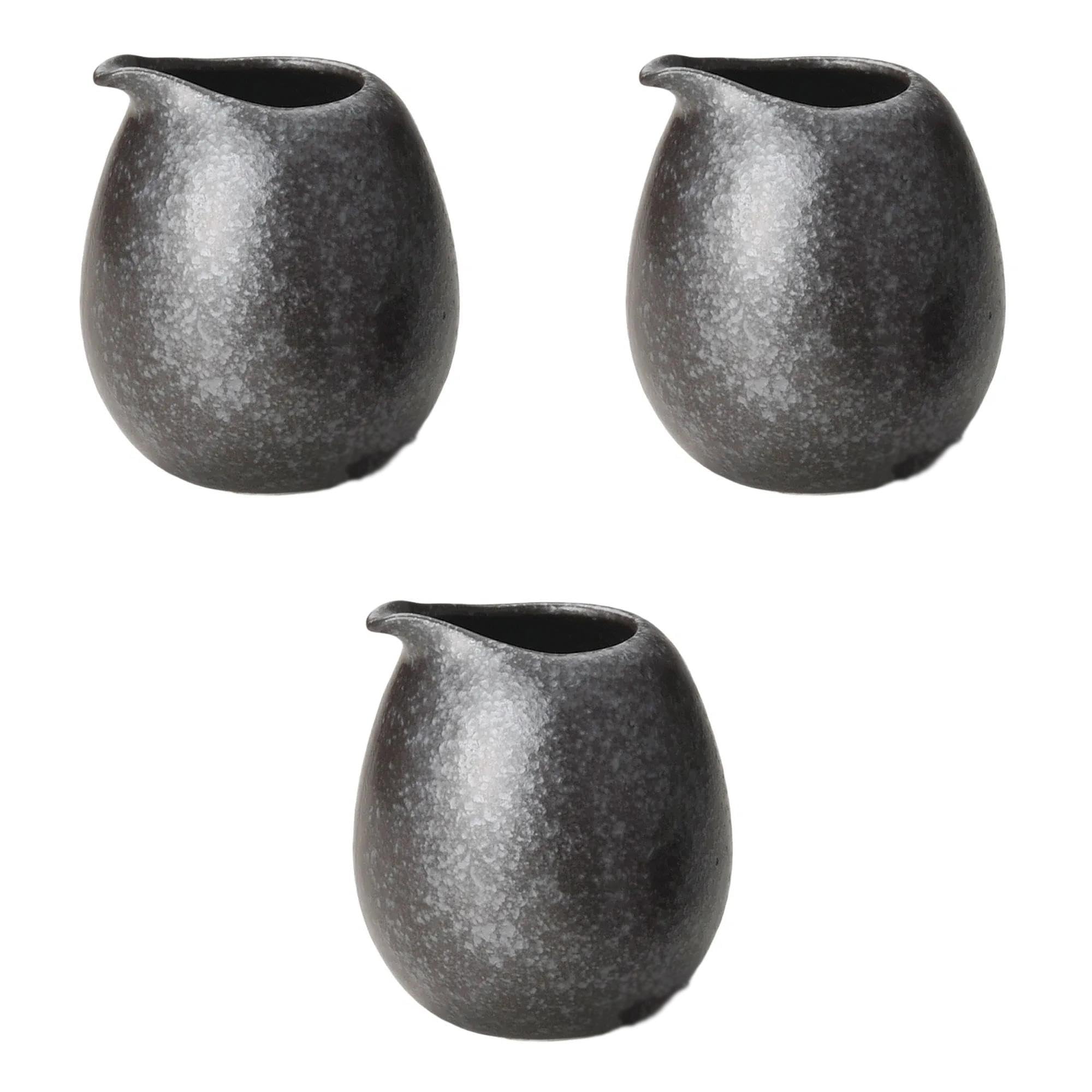 

Set of 3 Chilled Sake Cups x Chilled Sake Cup Setomonohonpo Silver-Black [7.5 8.8 cm]