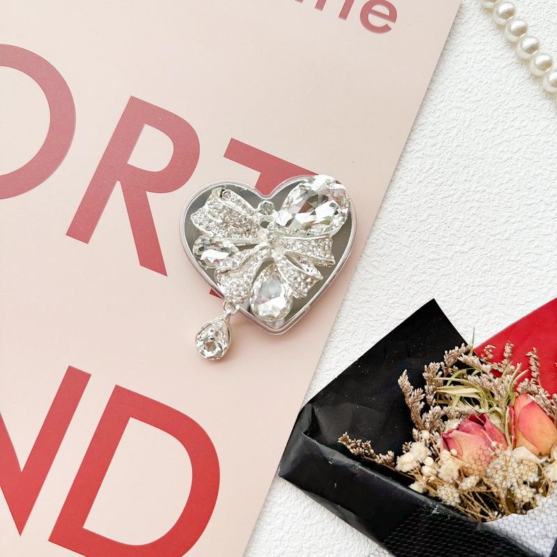 

Love Bow Mobile Phone Case Airbag Bracket Paste Retractable Rhinestone Light Luxury Desktop Support Frame