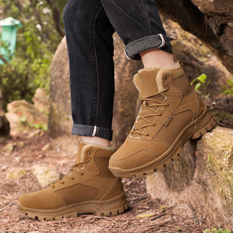 High-quality Men's Snow Boots Warm Plush Winter Boots Shoes Outdoor Snow Boots Non-slip Platform Shoes