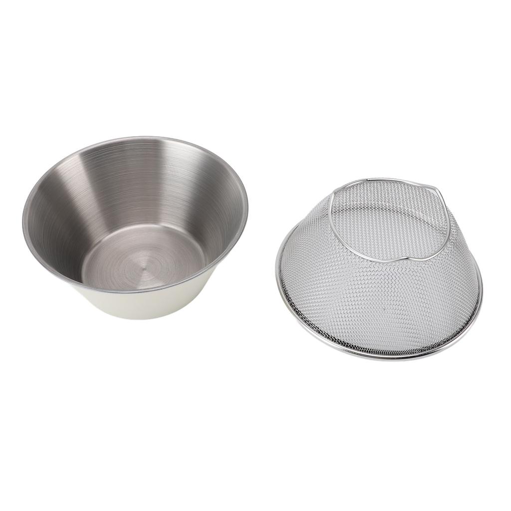 304 Stainless Steel Colander with Mixing Bowl Portable Kitchen Microporous Strainer for Washing