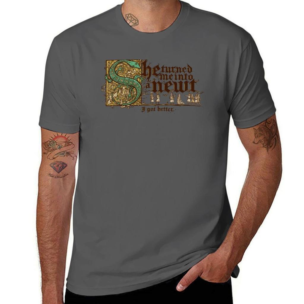 She Turned Me Into A Newt Tshirt Big Size Short Sleeve Casual Top Tshirt