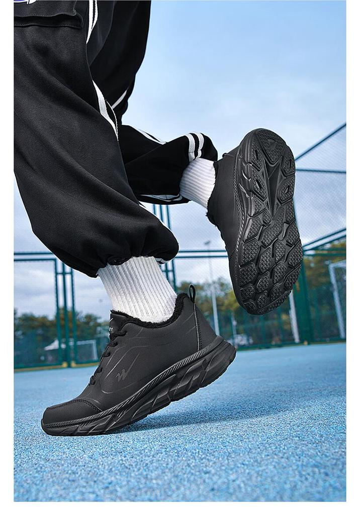 Shuangxing Men's Winter Thermal Fleece-Lined Sports Running Shoes