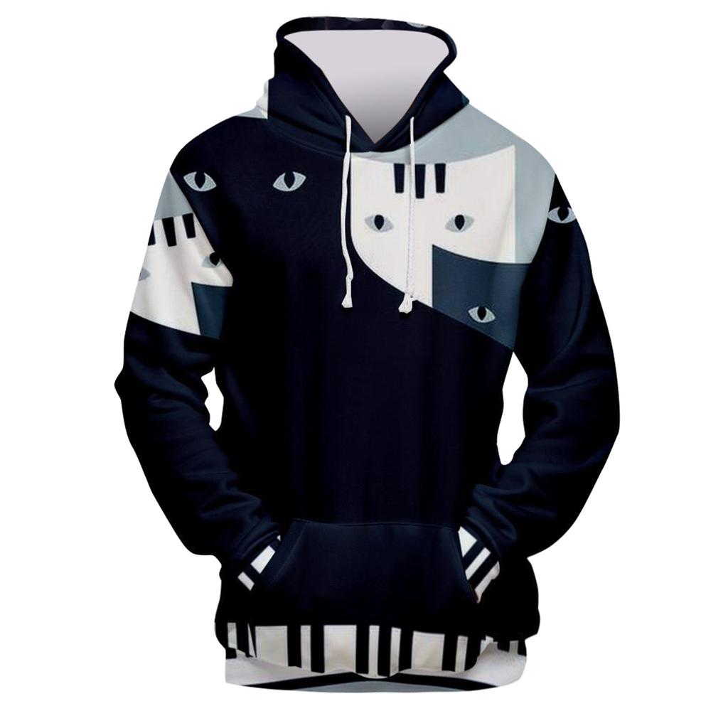 Fashion Print Loose Men's And Women's Long Sleeve Hooded Sweater