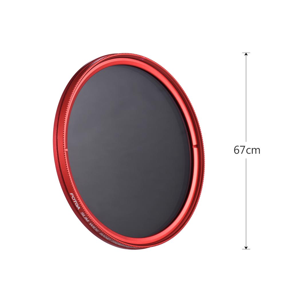 FOTGA 67mm Slim ND Fader Variable Filter Neutral Density ND2 To ND400 Red Replacement for Canon Nikon DSLR Camera