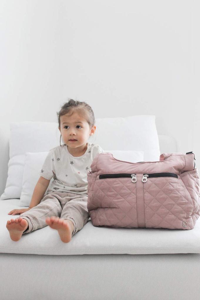 Torba 3-w-1 LUNA dla Mamy, Plecak na ramię w kształcie litery H, Idealna na prezenty dla dziecka, Przygotowanie do narodzin i Świętowanie narodzin, HEATHEA LUNA (Różowy)