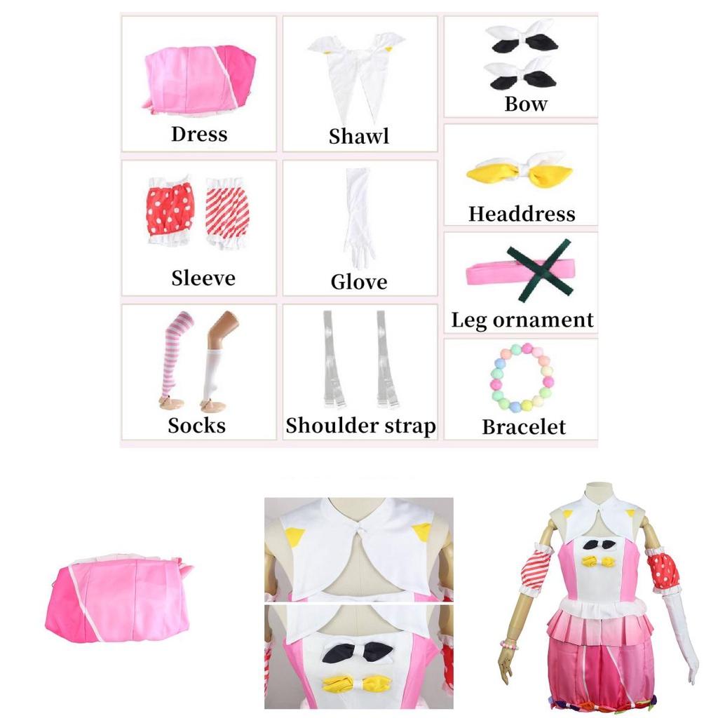 Ootori Emu Cosplay Costume Dress+accessories For Project Sekai Colorful Stage
