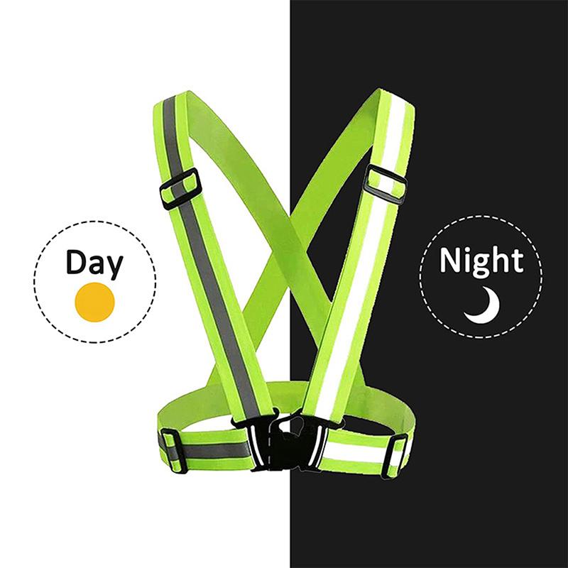 Highlight Reflective Straps Night Running Riding Clothing Vest Adjustable Safety Vest Elastic Band For Adults And Children