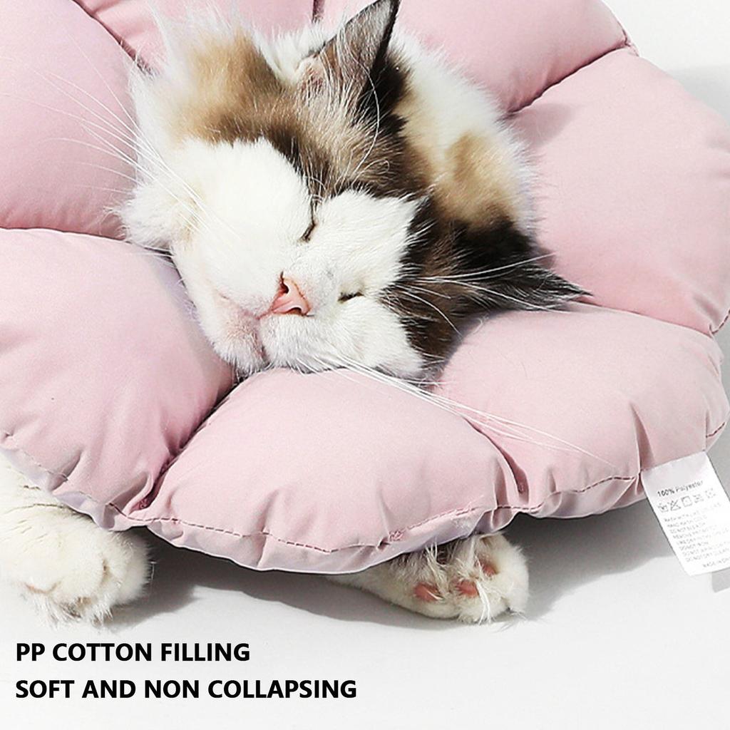 Cute Cat Cone Collar Prevent Licking Wound Waterproofing Adjustable Soft Cat Recovery Collar S Pink