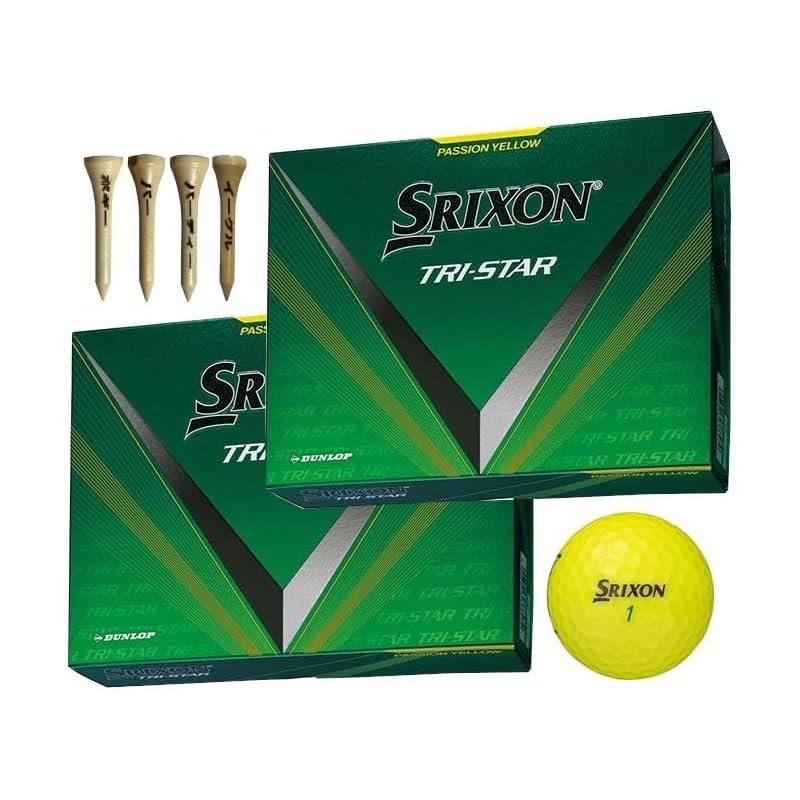 

[ 2 dozen + bonus ] dunlop golf ball TRI STAR try star 2024 model (2 dozen_passion yellow)
