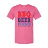 Patriotic BBQ Beer Freedom Graphic Tee for Unisex Adults with Red and Blue Star