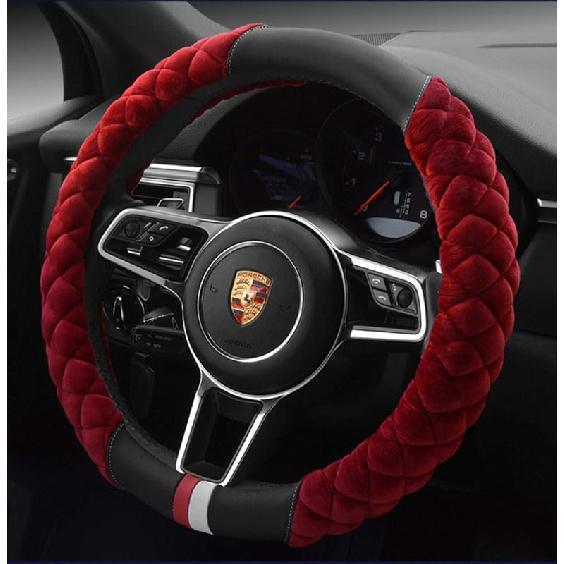 HAOKAY Luxury Fluffy Winter Steering Wheel Cover For Men Women,Soft Warm Short Plush Steering Wheel Cover Black Fuzzy With Universal 14.5-15 Inch