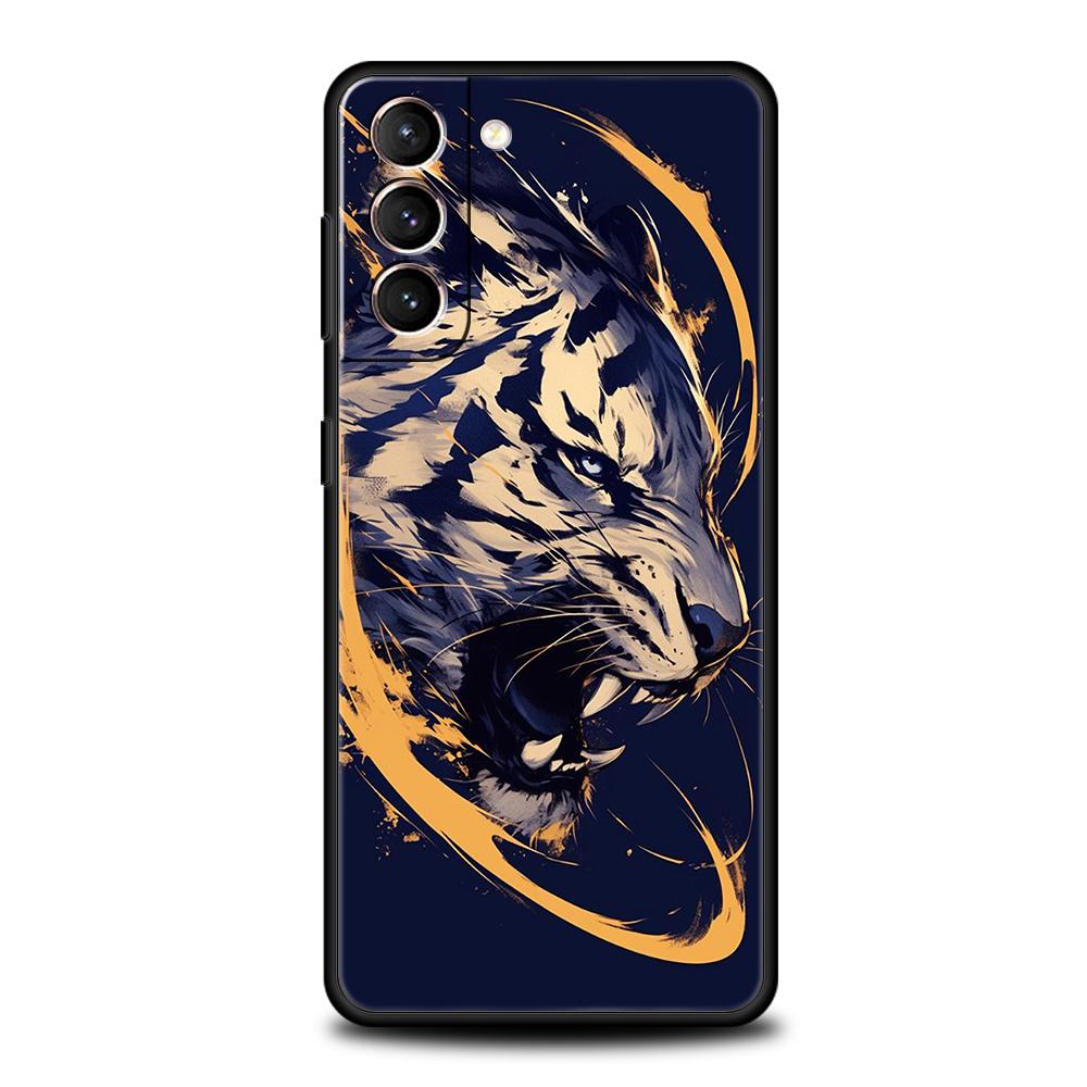 Animal Tiger Phone Case for Samsung Galaxy S24 S23 S22 S20 S21 FE Ultra S10 S10E S9 S8 Plus 5G Silicone Cover Capas Fundas Bags