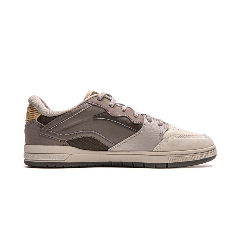 Li Ning Trendy Lightweight Non-Slip Wear-Resistant Low-Top Skate Shoes Men Sneakers Brown Gray AEPU047-6