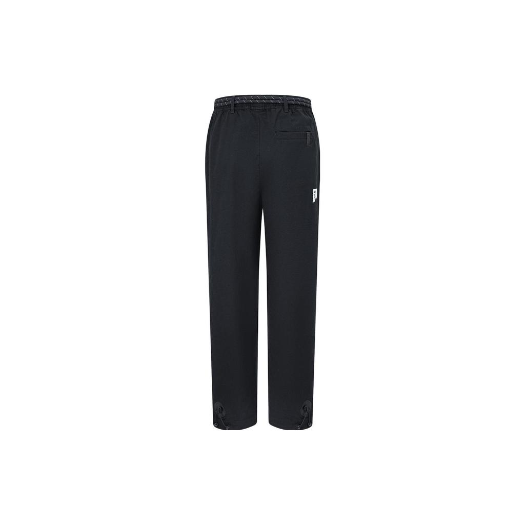 Li Ning Solid Color Reflective Loose Casual Pants Men Pants Black AKXT197-3