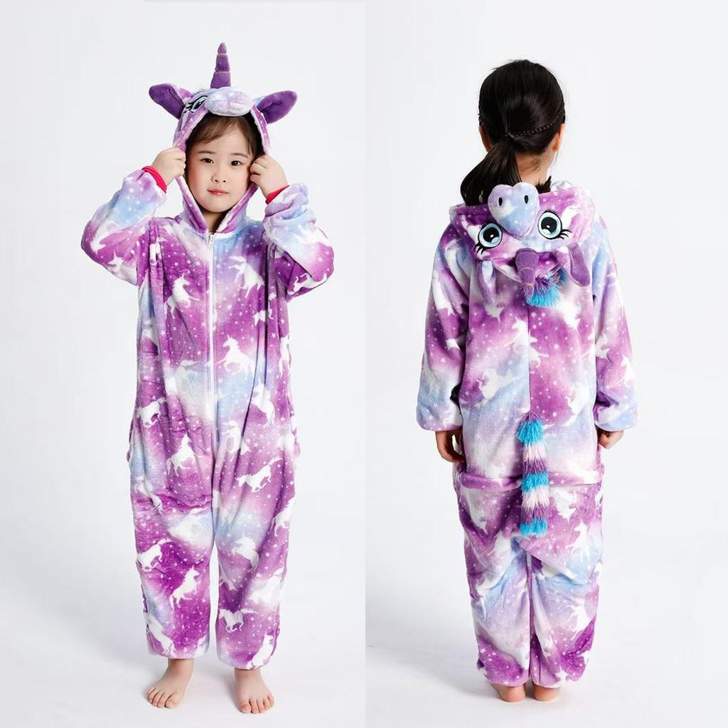 New Winter Unicorn Pajamas for Children Kigurumi Animal Pyjamas Kids Panda Onesie Boys Girls Sleepwear Dinosaur Jumpsuit