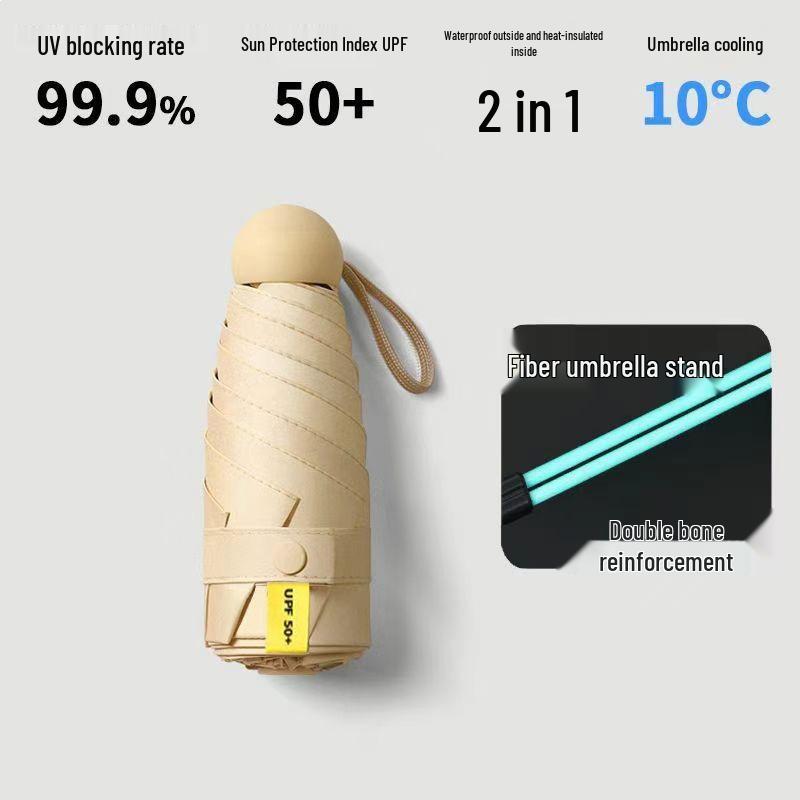 New 16-Rib Windproof UV Protection Folding Umbrella - Large Dual-Use for Sun & Rain