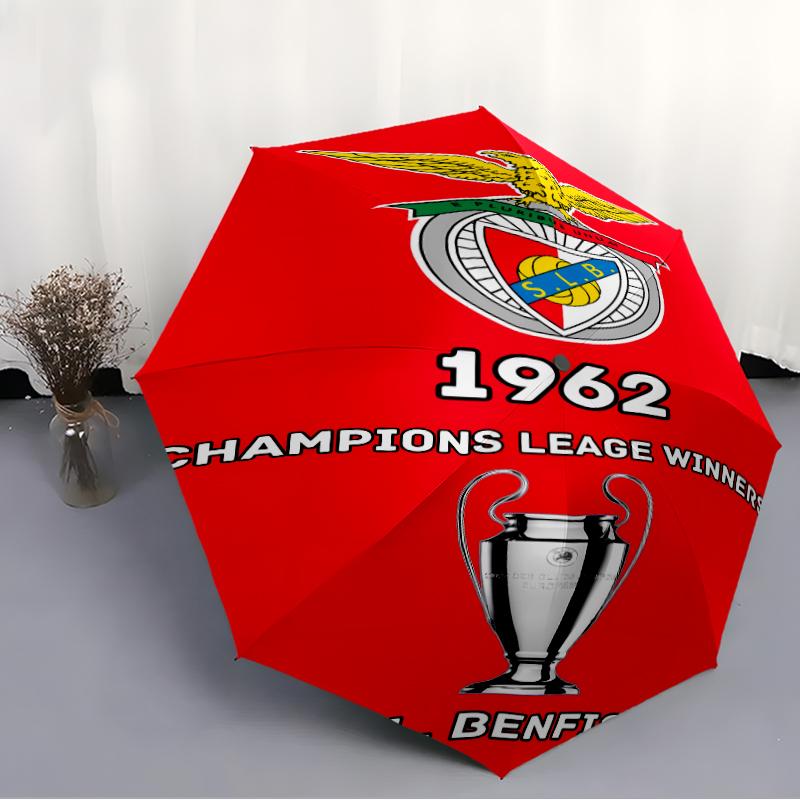 Printed Sport Lisboa e BenficaPrinted Folding Umbrella,Outdoor,Leisure,And Travel Umbrella,Durable Umbrella Fabric,Birthday And Holiday Gift