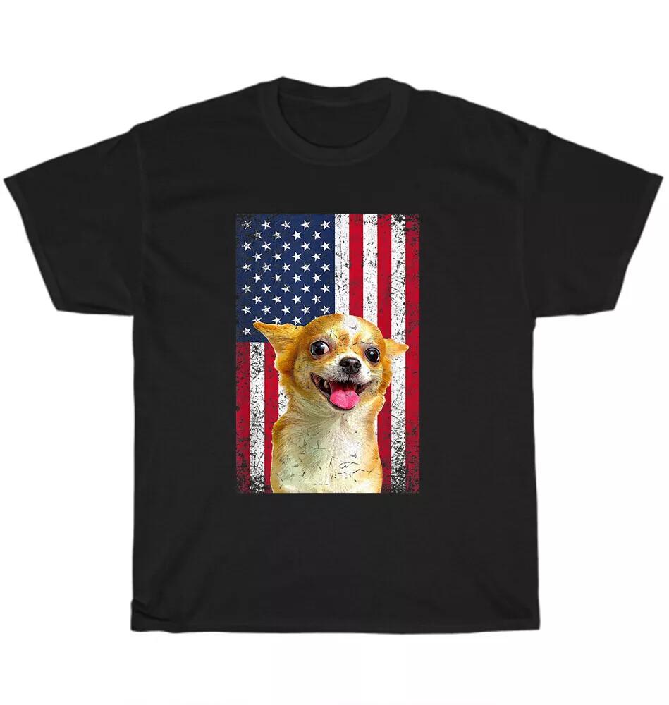 

American USA Flag Chihuahua Dog Pet Puppy Animal Lover T-Shirt Unisex Unisex T-Shirt XXXXL