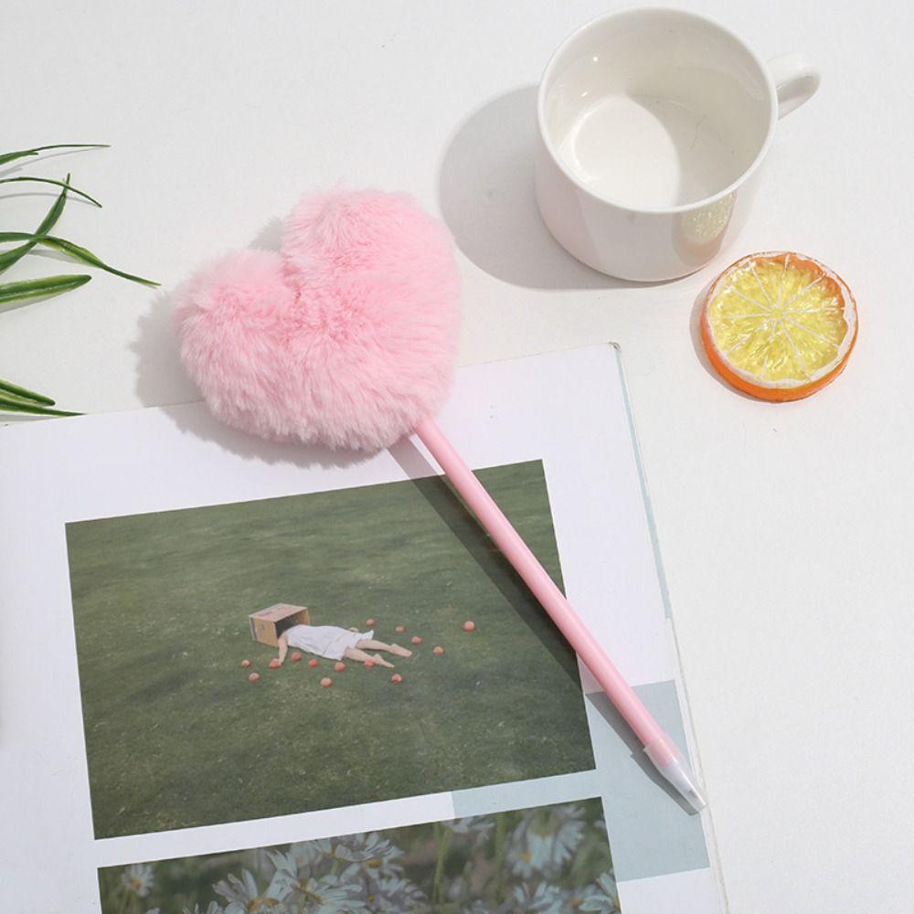 

Нейтральная гелевая ручка Детская плюшевая ручка Градиентная ручка в форме сердца для школьников Гелевая ручка для школьников 13