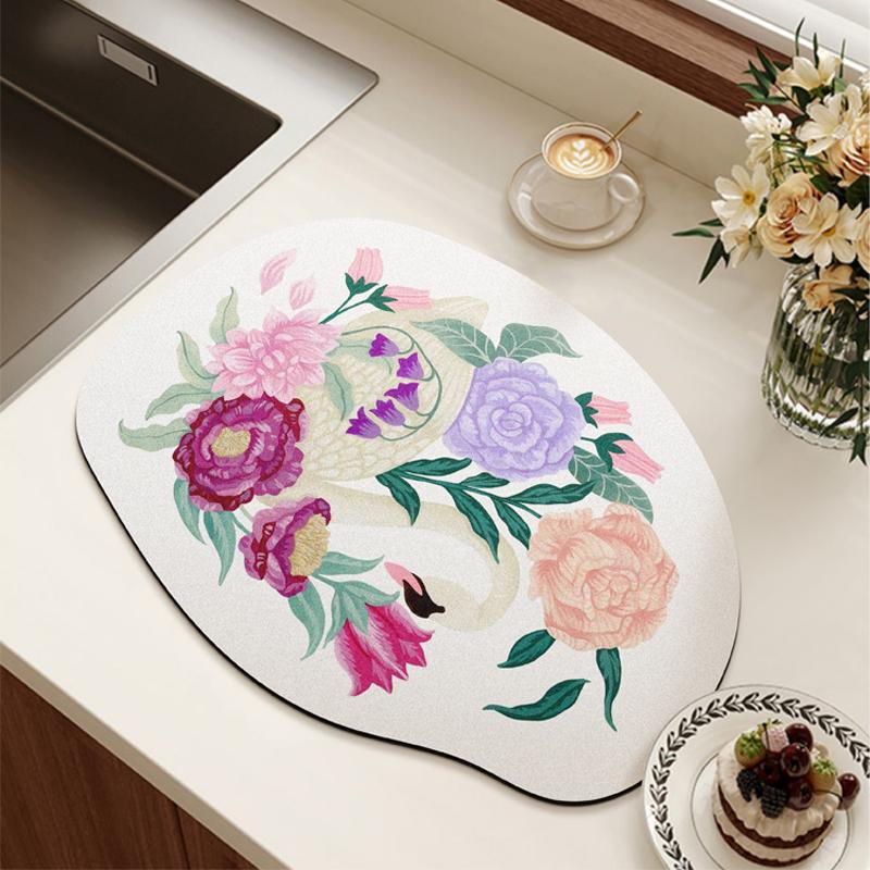 American Retro Light Luxury Kitchen Countertop Drain Pad, Diatom Mud Suction Pad, Quick-drying Washing Table, Sink, Bar Mat