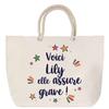 Beach Bag - PLANETEE - Lily - 'Lily She's Awesome' - Rope Handle - Large Size