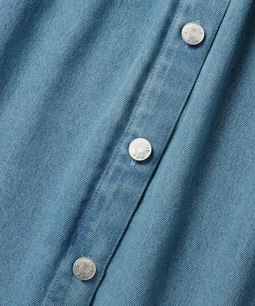 COLUMBIA UNIVERSITY Sl-Label Front Button Denim Skirt Light Denim
