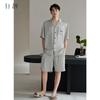 Xuan Liang Men's Pajamas Summer Thin Ice Silk Short-sleeved Shorts Imitation Silk Luxury Large Home Furnishing Set